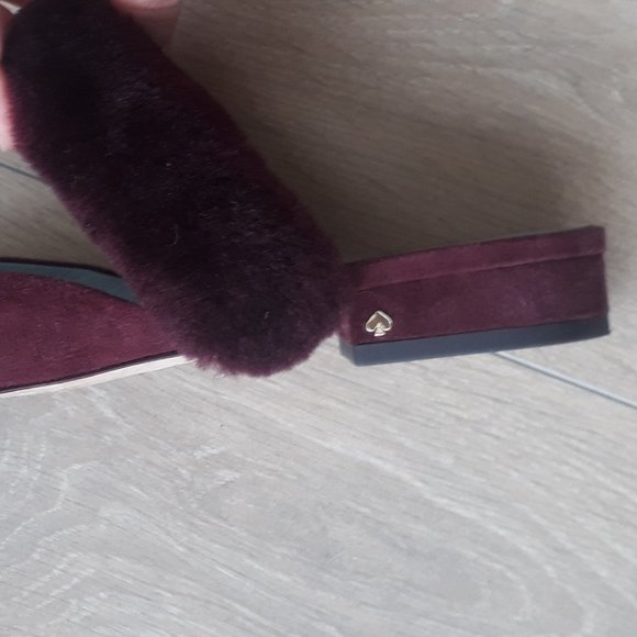 💕 KATE SPADE 7.5 Suede and Faux-fur Slides - Picture 4 of 4